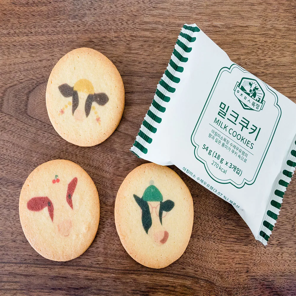 Superior Quality Korean Snack Cookie KOREA JEJU MORNING SMILES FARM MILK COOKIES Sweet and Savory Luxury Cookies
