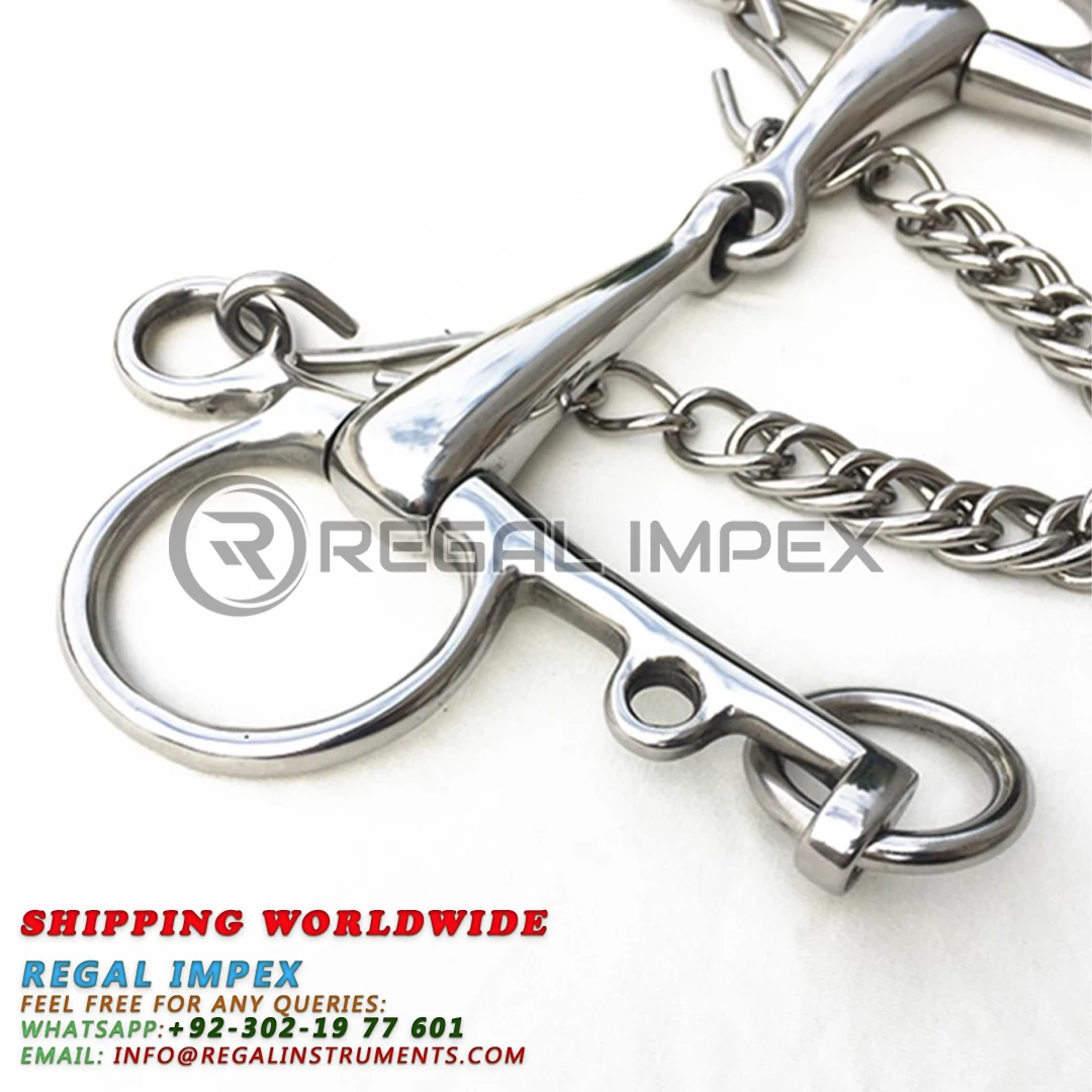 Лошадиное долото из нержавеющей стали Pelham сверло с откидной горловиной крючками и цепью панцирного типа оптовая продажа от поставщика конного оборудования