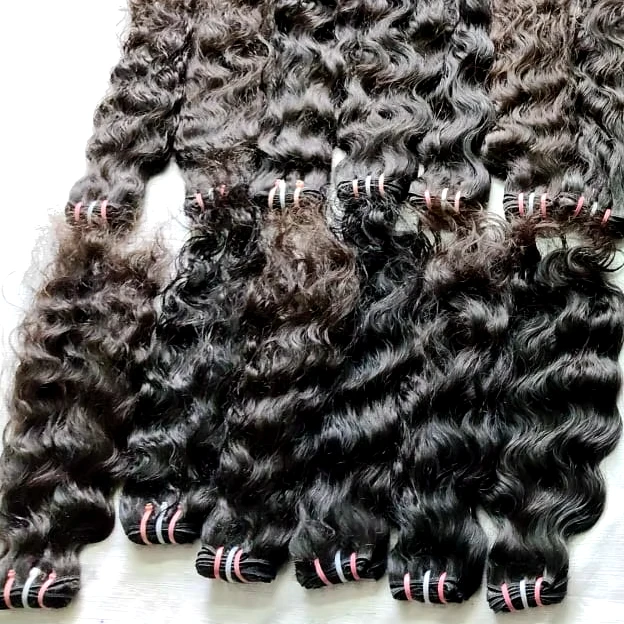 Indian Temple Unprocessed Raw Human Hair Bundles Wholesale Vendor Indian Cuticle Aligned Hair Supplier Grade 12A Indian Raw Hair