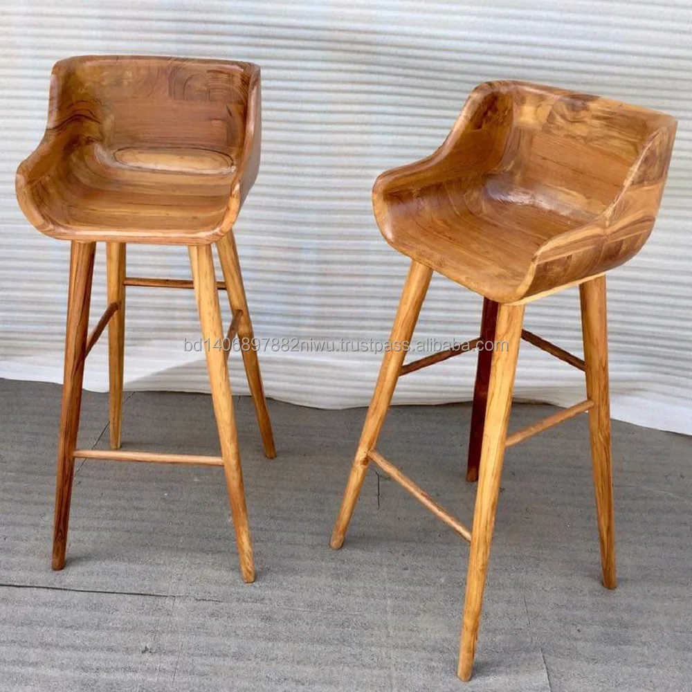 Modern design Fabric Cover Wooden Bar Stool Round /Rectangular/Square Seat Bar Chair With Beechwood Legs from Bangladesh