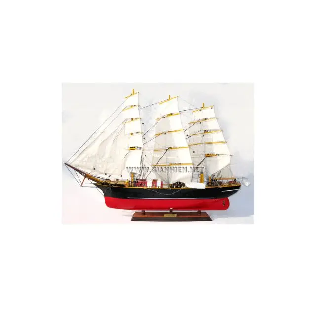 GEORGG STAGEN Handicraft Wooden Model Ship Art Deco Painted Boat for Home Decor Collection Includes Wooden Box Tray Stylish Gift