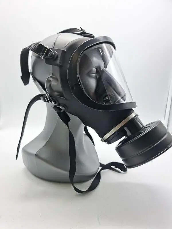 Respirator Mask Full Face Reusable Gas Mask Large Screen with P-A-2 Steel 40mm Activated Carbon Filter Canister Black Rubber