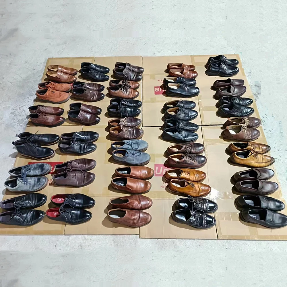 High Quality Second Hand Men Used  Brand Leather Shoes for Sale Bales Wholesale From China