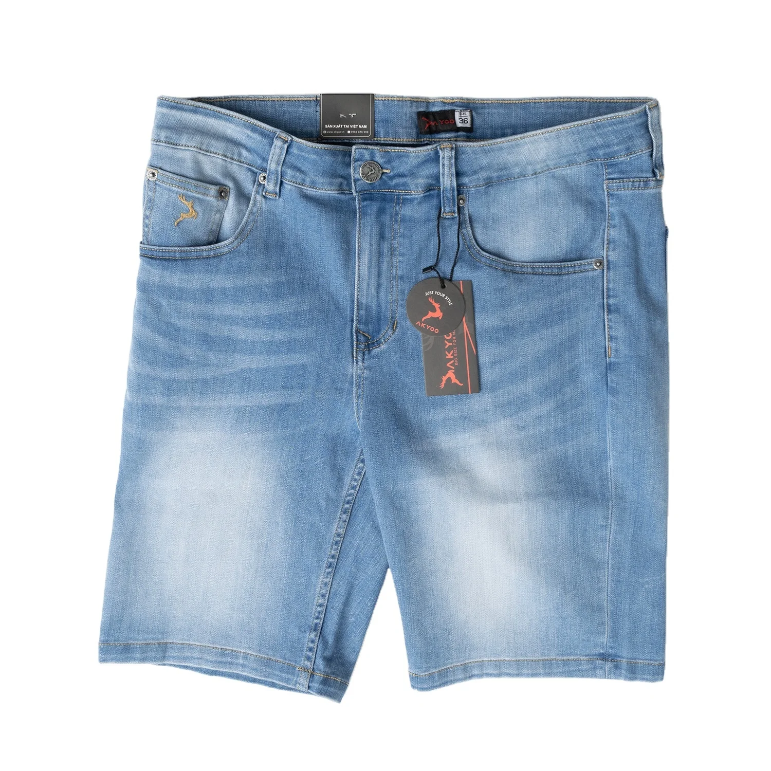 Summer New Men Fashion Stretch loose Short Jeans Thin Denim Shorts blue men