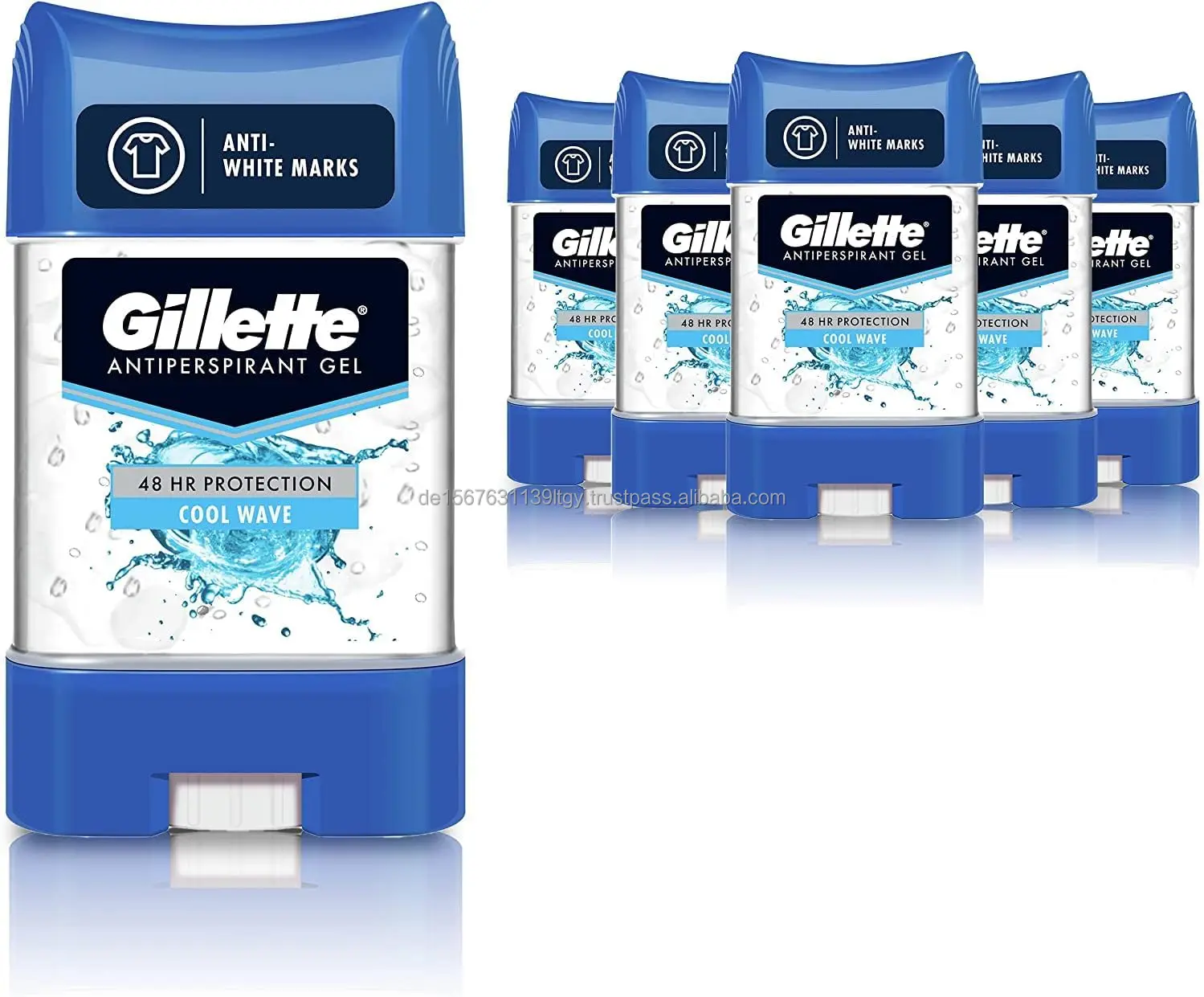 Gillette Antiperspirant Deodorant Gel For Men, 420 ml (70 ml x 6), 48-Hour