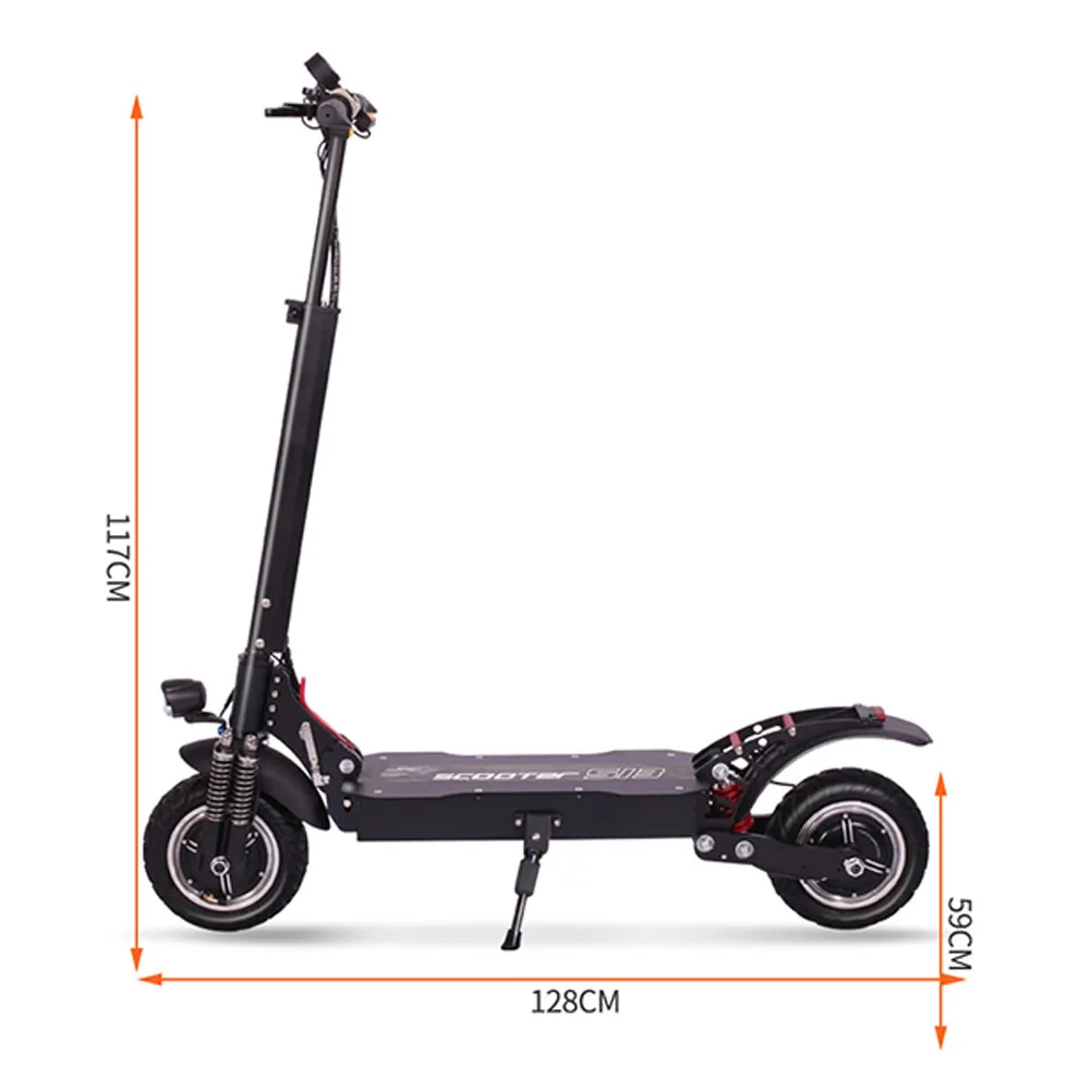 High Power Import e scooter 48V 2400w Brushless Motor 10 Inch LED Display Unisex Foldable Mini Electric Scooter for Adults