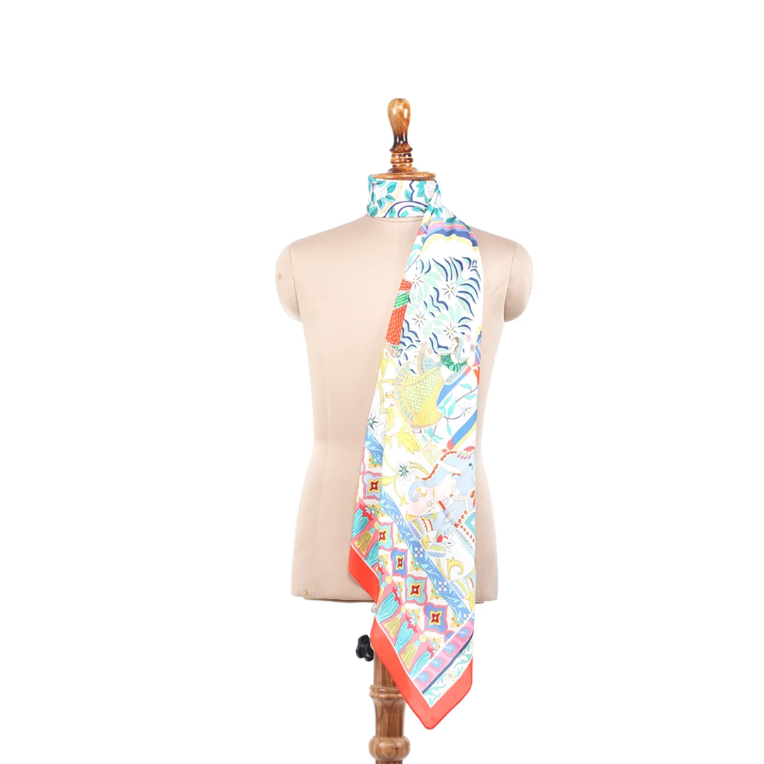 Silk women scarves Print 100% silk  custom digital printing square silk scarves  scarf for woman stylish