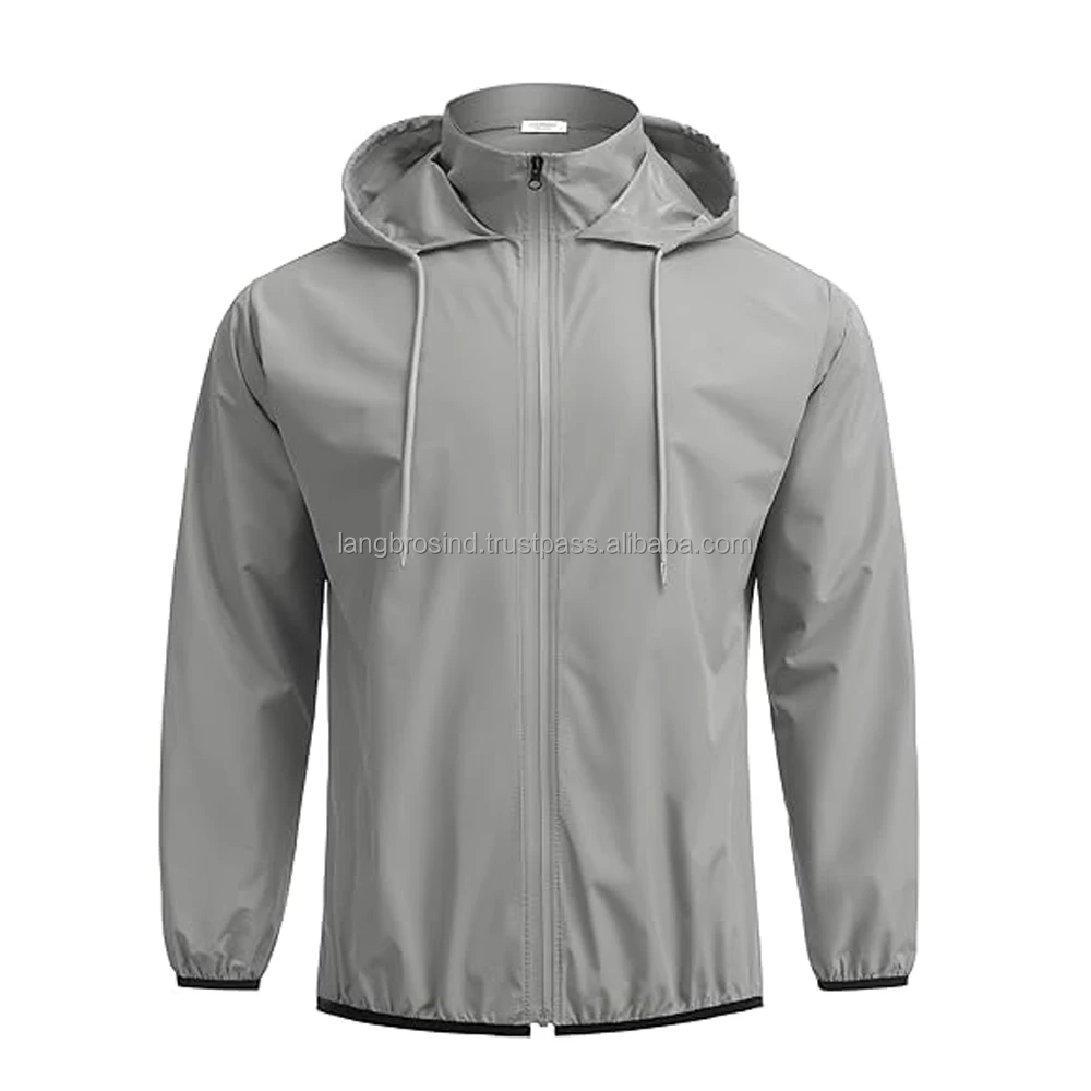 Manufacturer Wholesale Waterproof Hooded Rain Jacket Breathable Summer Outdoor Raincoat Windbreaker Hiking Jacket