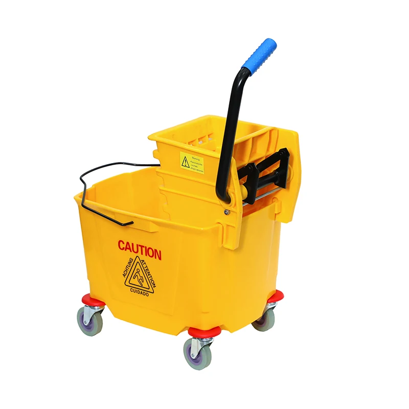 heavy duty industrial squeeze collapsible floor cleaning mop set with bucket wheels