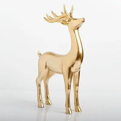 Customized Shape Aluminium Reindeer Gold Deer Sculpture Modern Home Office Tabletop Christmas Decoration New Year Gift Statue