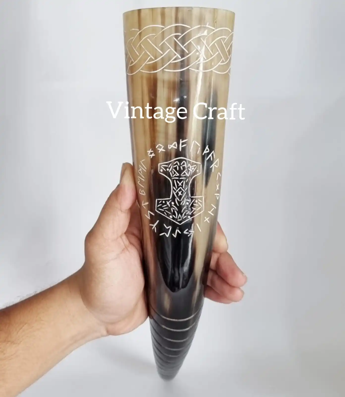 Carved Viking Drinking Horn Handcrafted drinking horn Beer Mead Ale wine or whisky Dragon Hand Carving