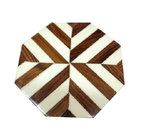 Acacia Wood Resin Drink Coasters 4 Pieces Set Tea Coffee Wine Coaster For kitchen & Table Decoration by Quality Handicrafts