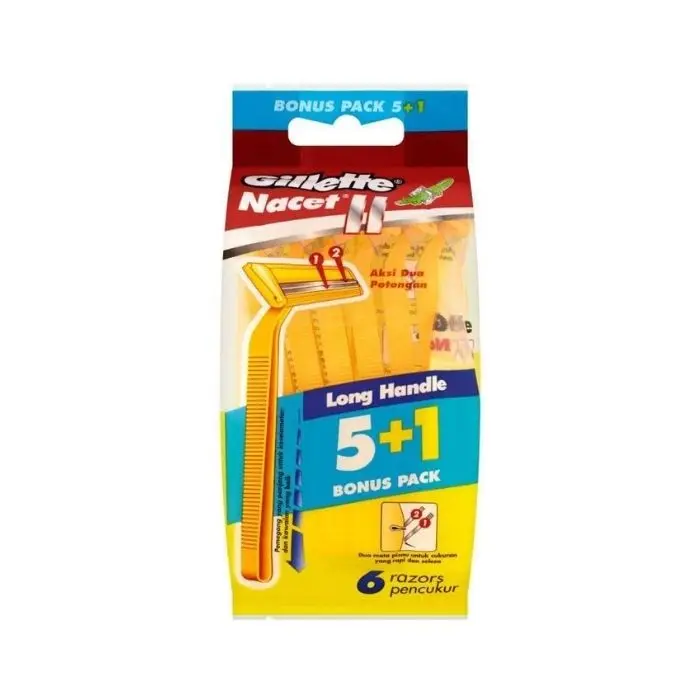 Best Deals Cheapest Price Men Twin Blade Stainless Steel Material Yellow Colour Male Shaver Plastic Handle Facial Shave Use