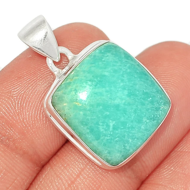 Essentials Jewelry Jaipur Offering Peruvian Amazonite Gemstone 925 Sterling Silver Pendant Casting Jewellery  Manufacturer