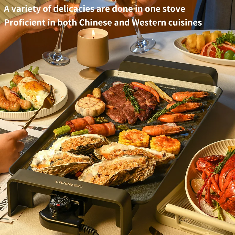 Cookware sets Multi-function light oil smoke hot pot electric BBQ Grills Cast  Electric  grill Machine Portable grill