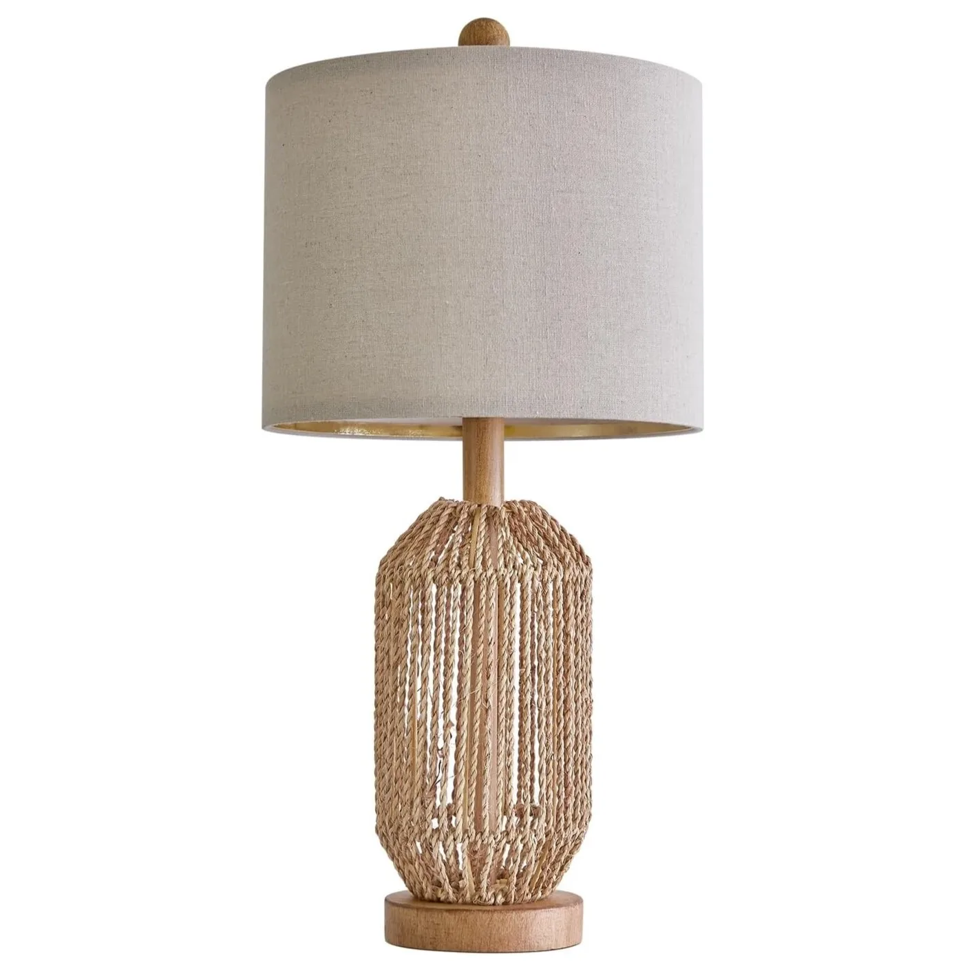 Best seller handwoven contemporary indoor elegant seagrass natural table lamp seagrass table lamp bedroom