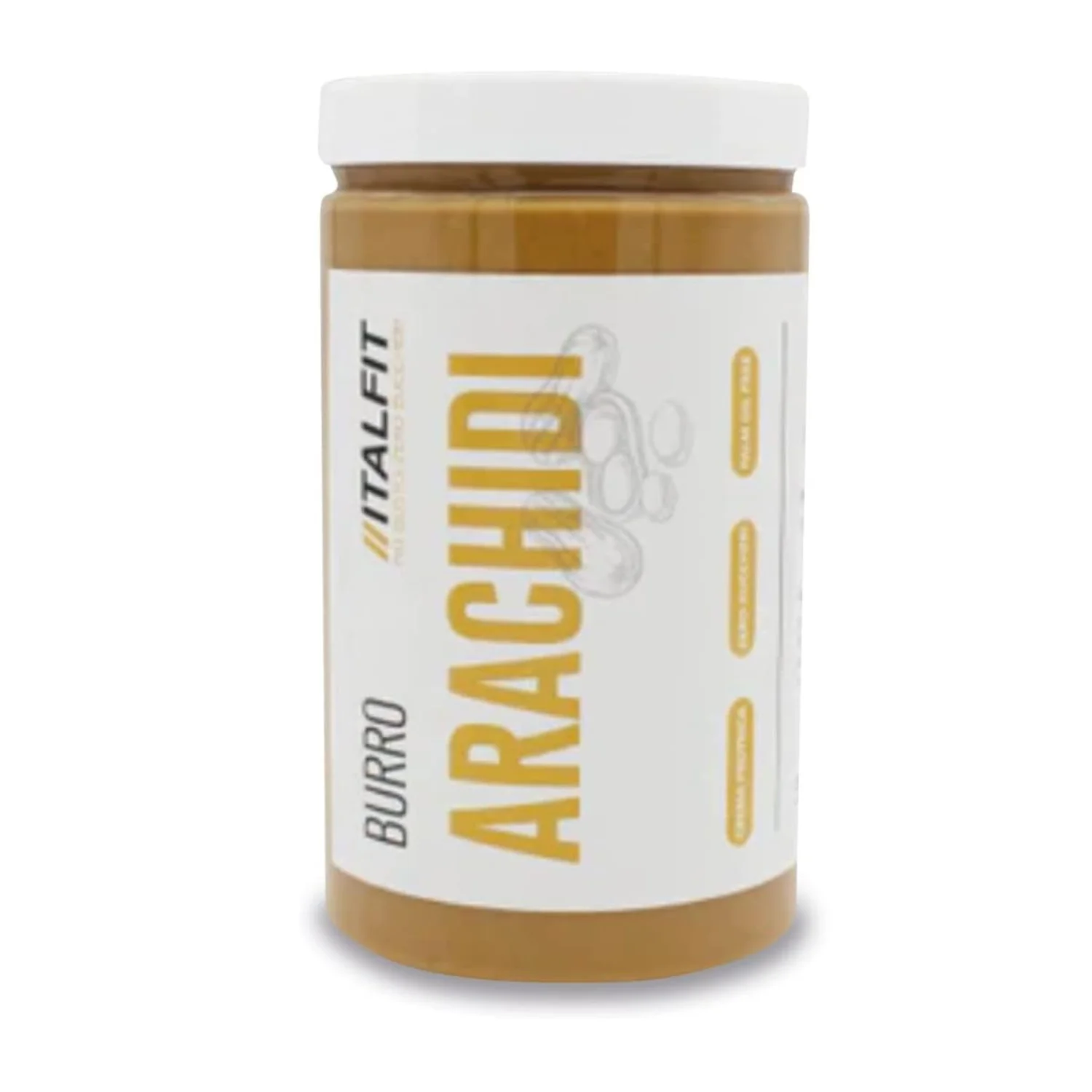 Высококачественное итальянское 100% натуральное несоленое арахисовое масло без сахара Italfit изготовленное только из жареного