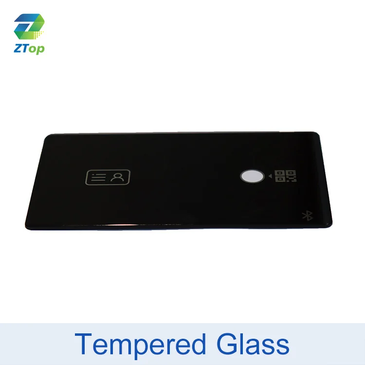 CNC machined toughened silk screen glass panel cut to size tempered glass panel for smart door lock security
