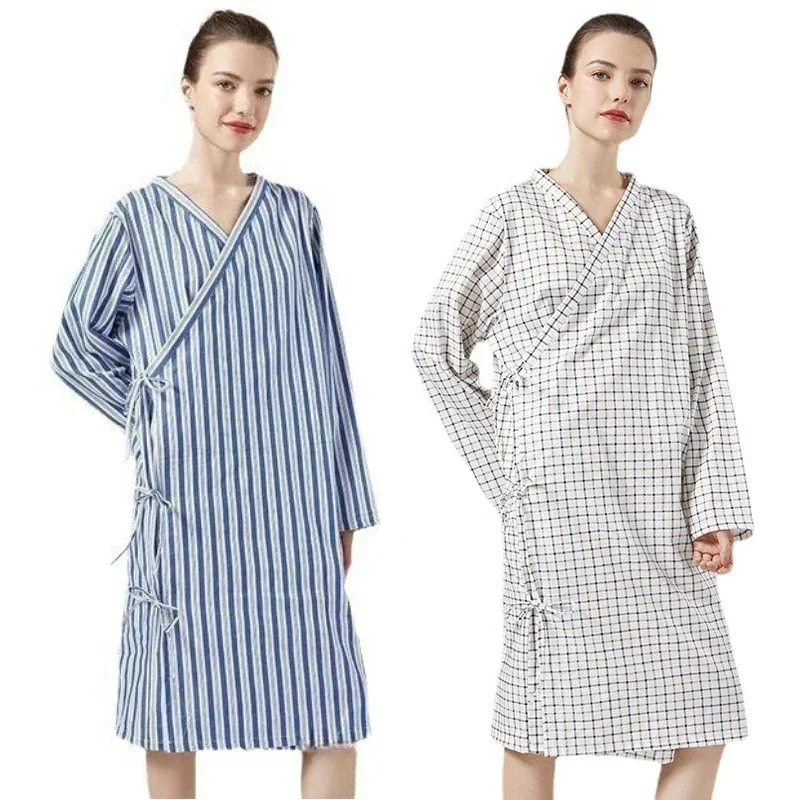 Одежда для пациентов больничная одежда из чистого хлопка Повседневная Удобная на спине с принтом свободные костюмы кормления