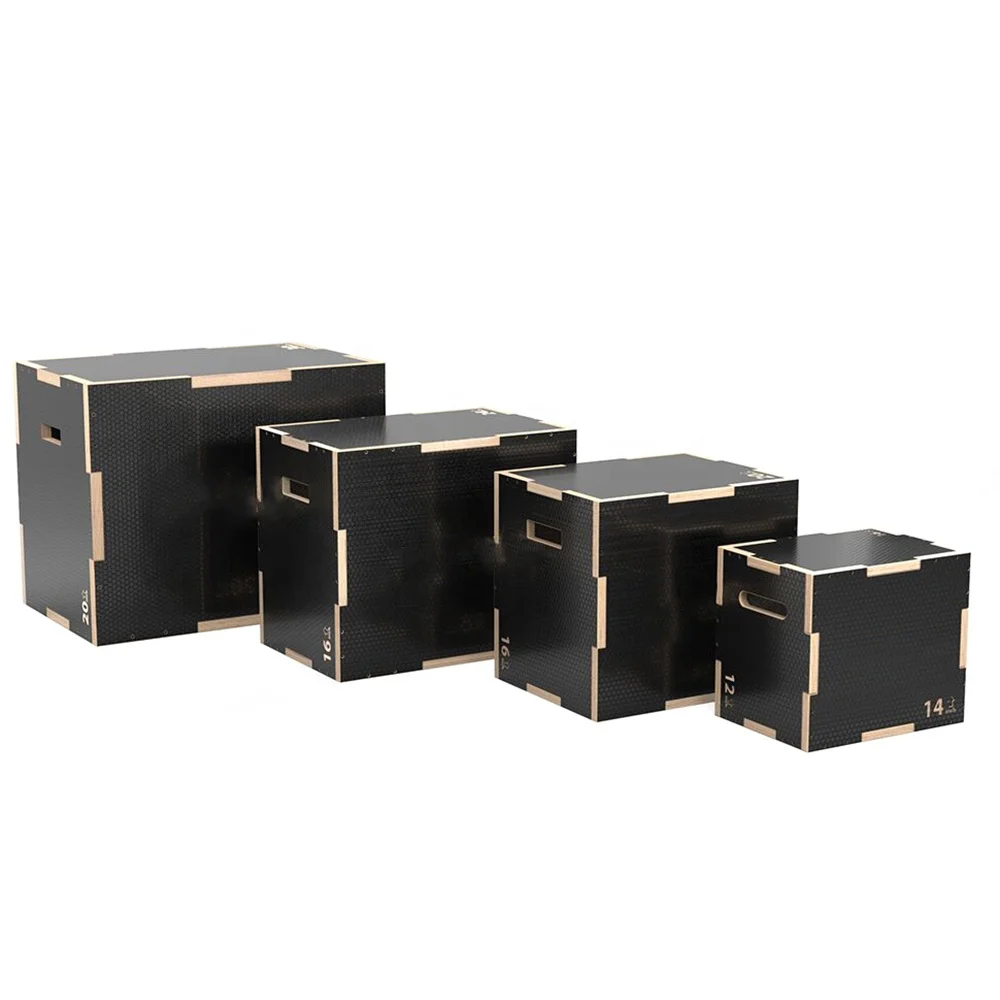 Plyometric Box Heavy-duty Non-slip Plyo Boxes Rounded Corners Plain Wooden Box
