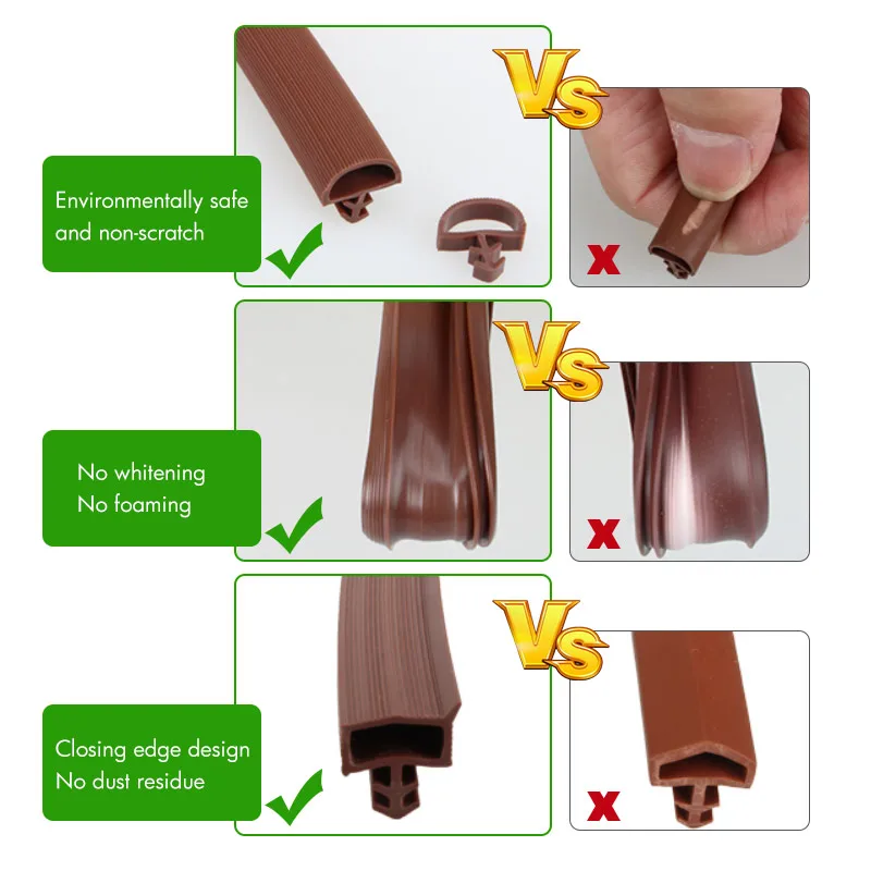 Wooden door and window t slot strip seal waterproof soundproof TPE PVC weather stripping