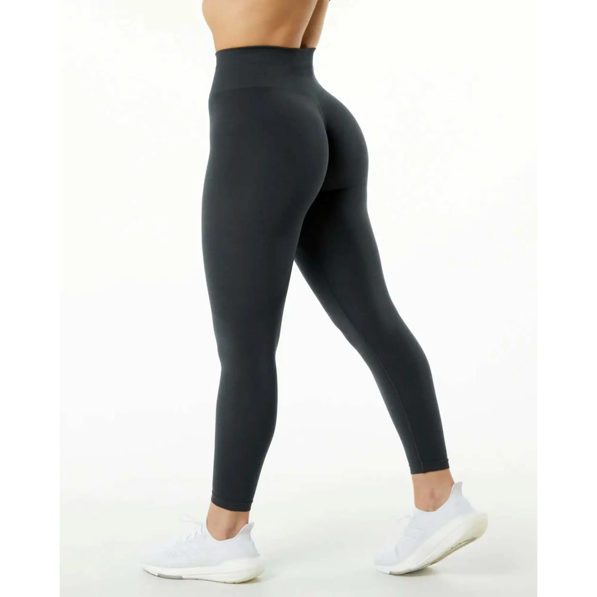 Seamless Knit Fabric 51% Polyamide 38% Polyester 11% Elastane Tapered High Waisted Shadow Womens Seamless Scrunch Legging