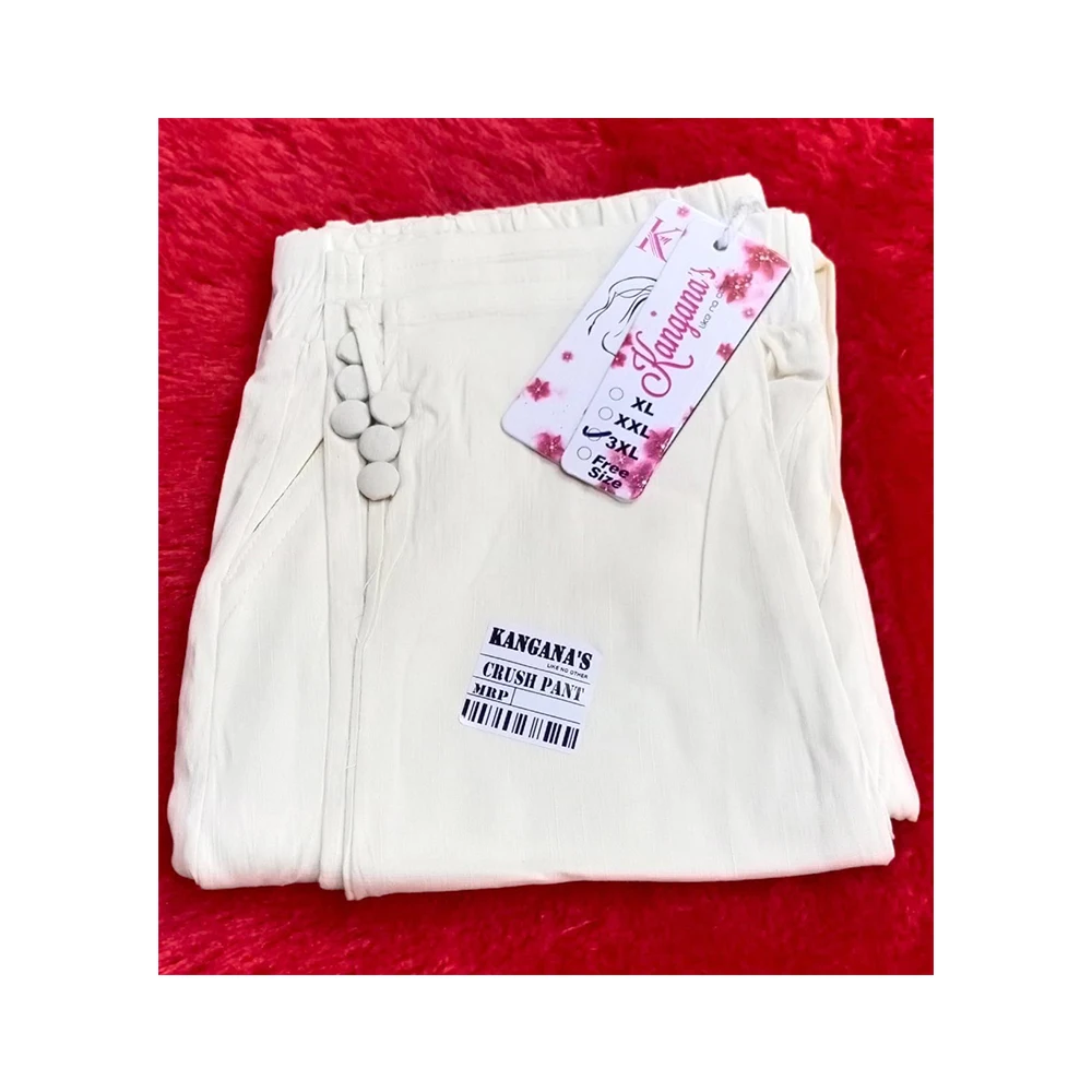 Best Quality Women Rayon Slab Lycra Crush Pant Available At Wholesale Price From Indian Supplier