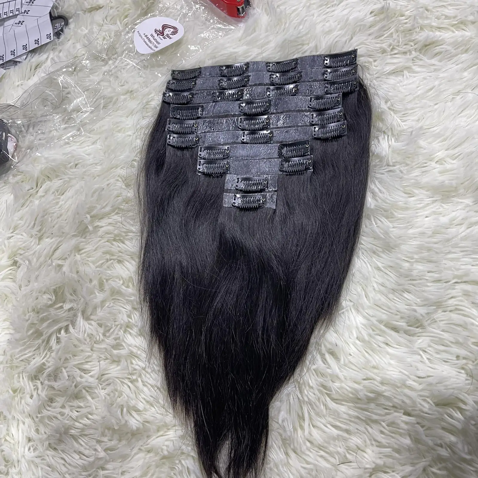 Clip in tape hair cuticle aligned virgin natural straight hair extensions remy human hair extensions tape machine vendors