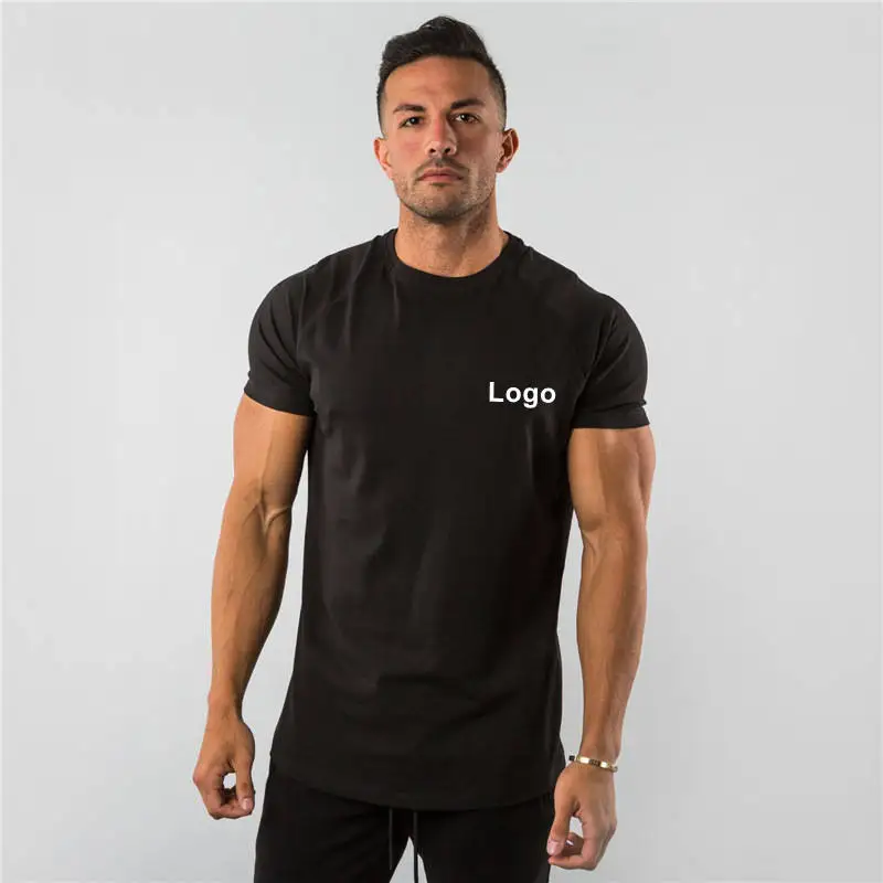 New Arrival Training Wear Mens Slim Muscle Fit Gym Short Slevve Running Sportswear Tee Shirt Men Cotton