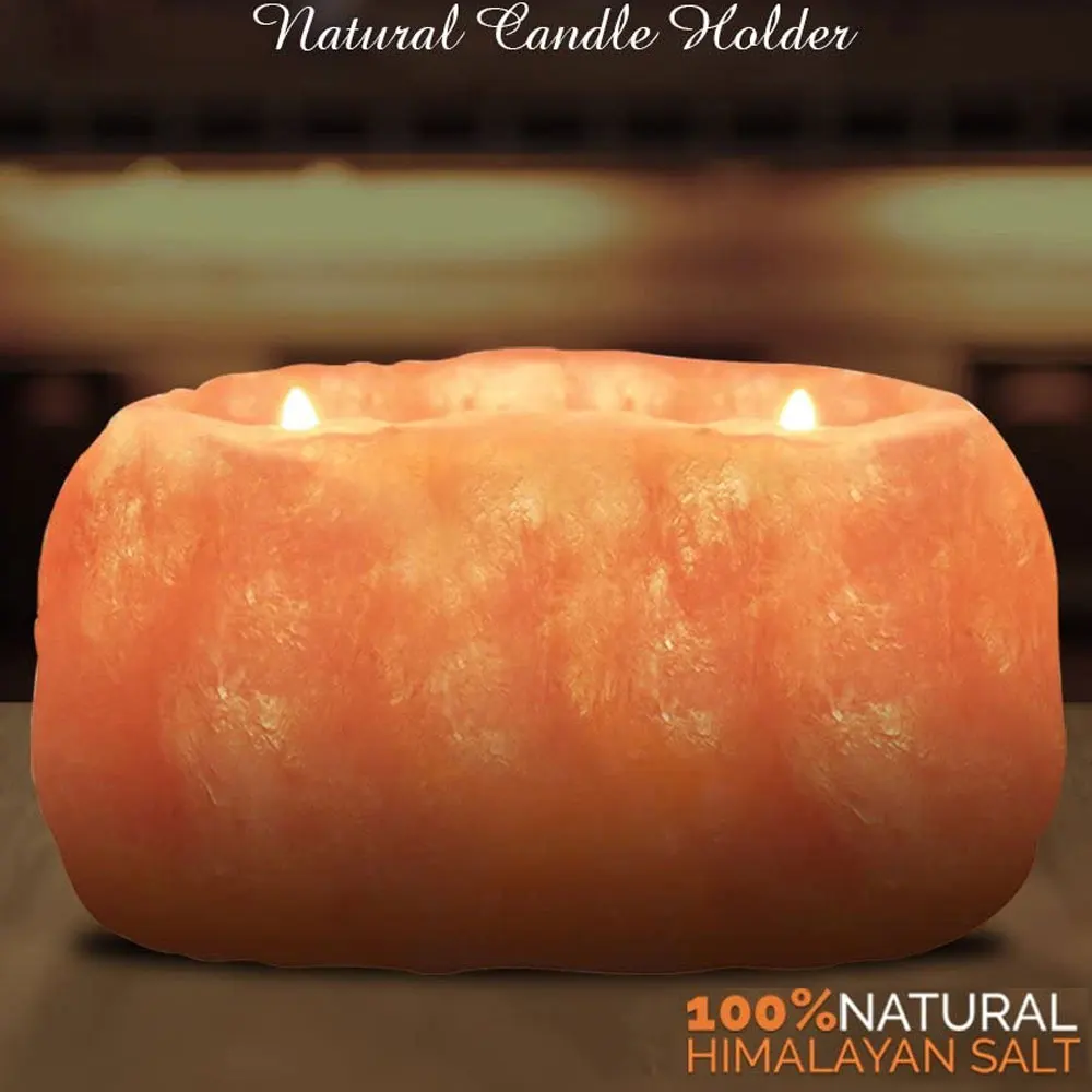 2023 Luxury Himalayan Natural Salt Candle Holder Handmade Metal Christmas Decor Elegant Himalayan Salt Products