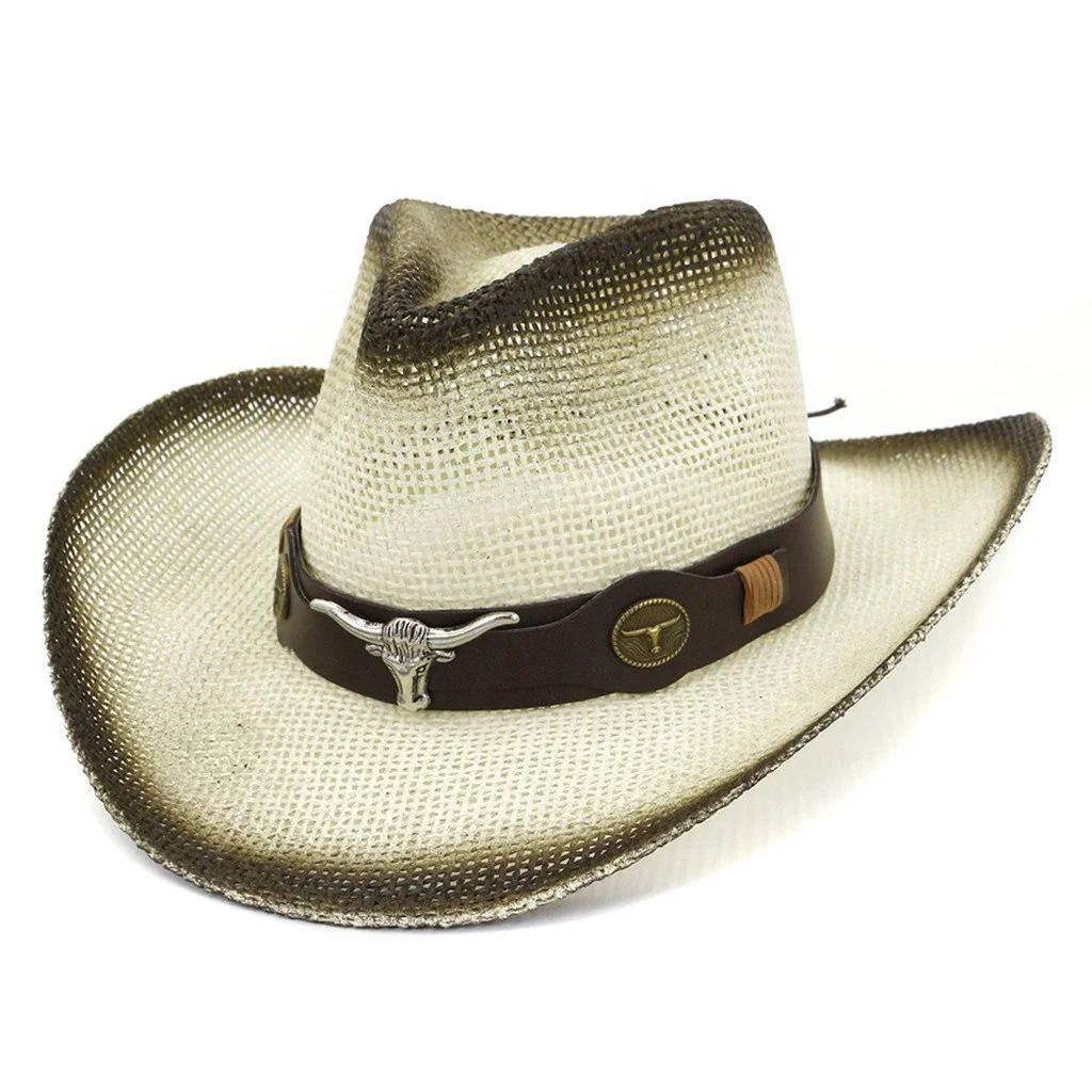 High quality leather made cowboy hats for sale comfortable anti bacterial leather made leather cow boy hats