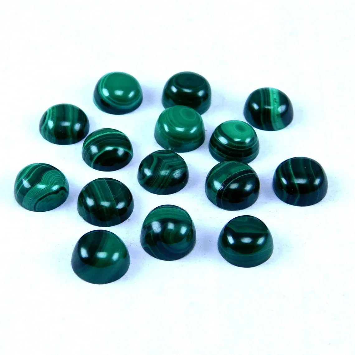 8 MM Round Malachite Calibrated Stone Gemstone Cabochon Buy Wholesale Lot in Bulk Malachite Loose Gemstones 8mm