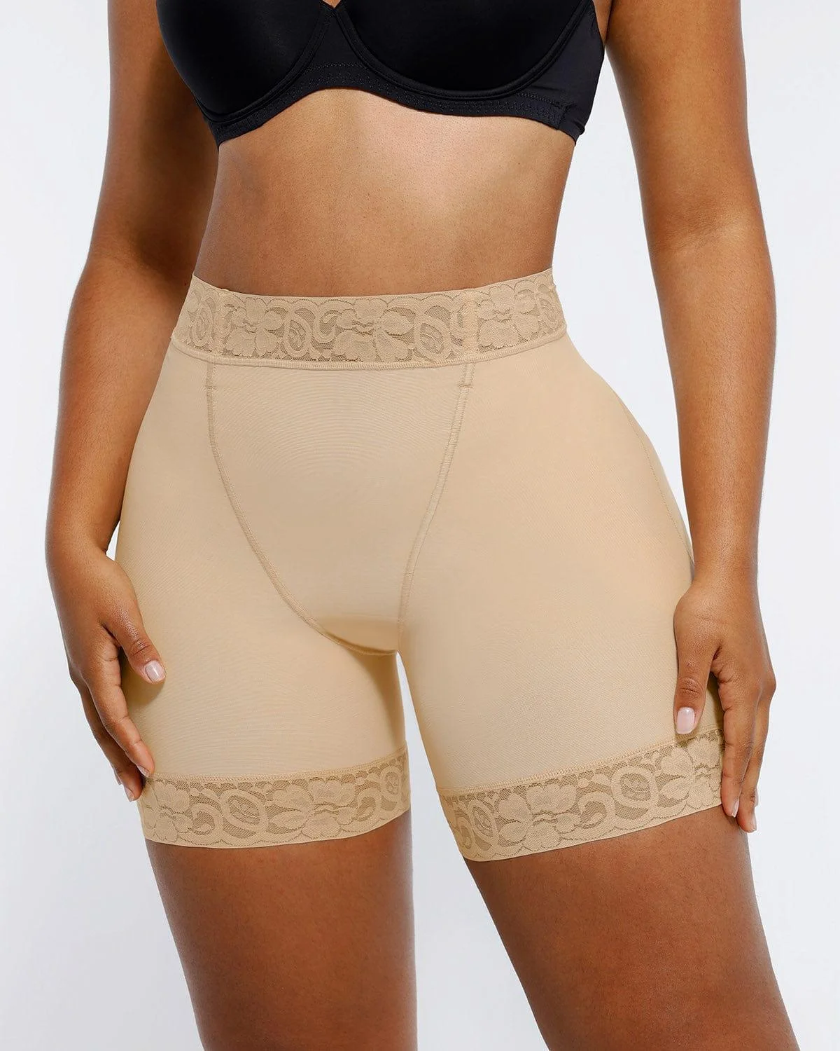 Butt Enhancer Panty Mid Waist Lace Women Standard Adults Body Women Crocheted Silk Screen Printing Shapers Non-woven Waist Dear