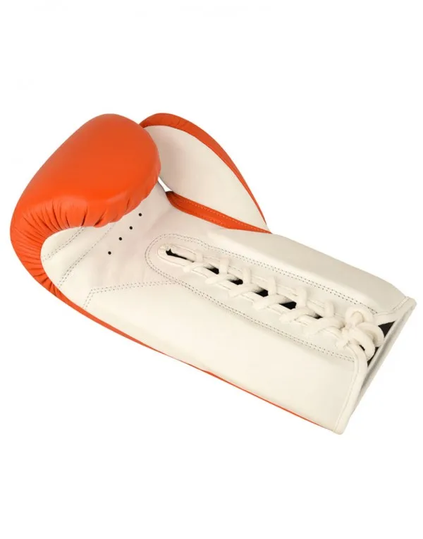 Lace up Metallic and Plain  Cow Hide Leather Boxing Glove For Professional Fights