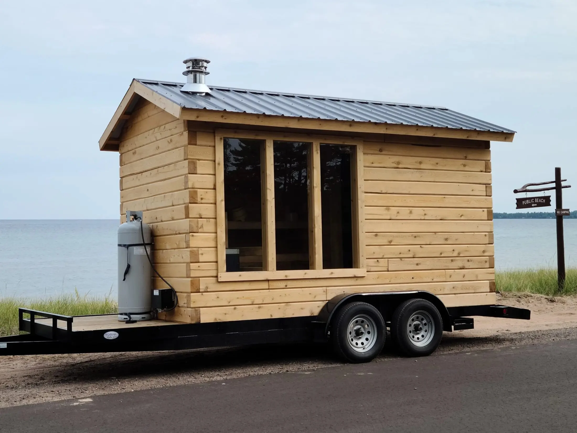 Portable Outdoor Wooden Sauna Mobile Travel Sauna Trailer Multifunctional Steam Bath Cabin on Wheels