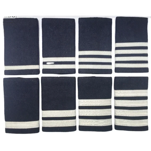 OEM Pilot Ranking Stripes in Silver Braid or Gold Lace Major Airlines Pilot Epaulets
