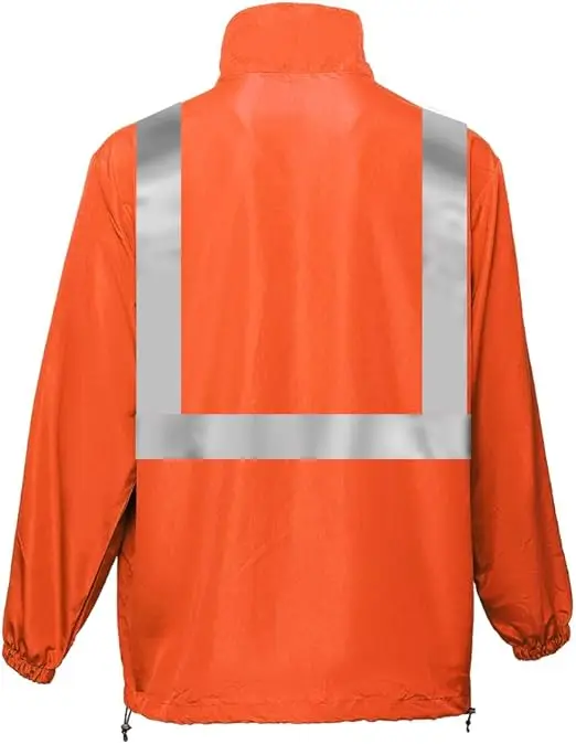 Hi Vis Reflective Lightweight Thin Windbreaker Jacket Sun Protection Construction Worker Custom Logo Breathable Quick Dry