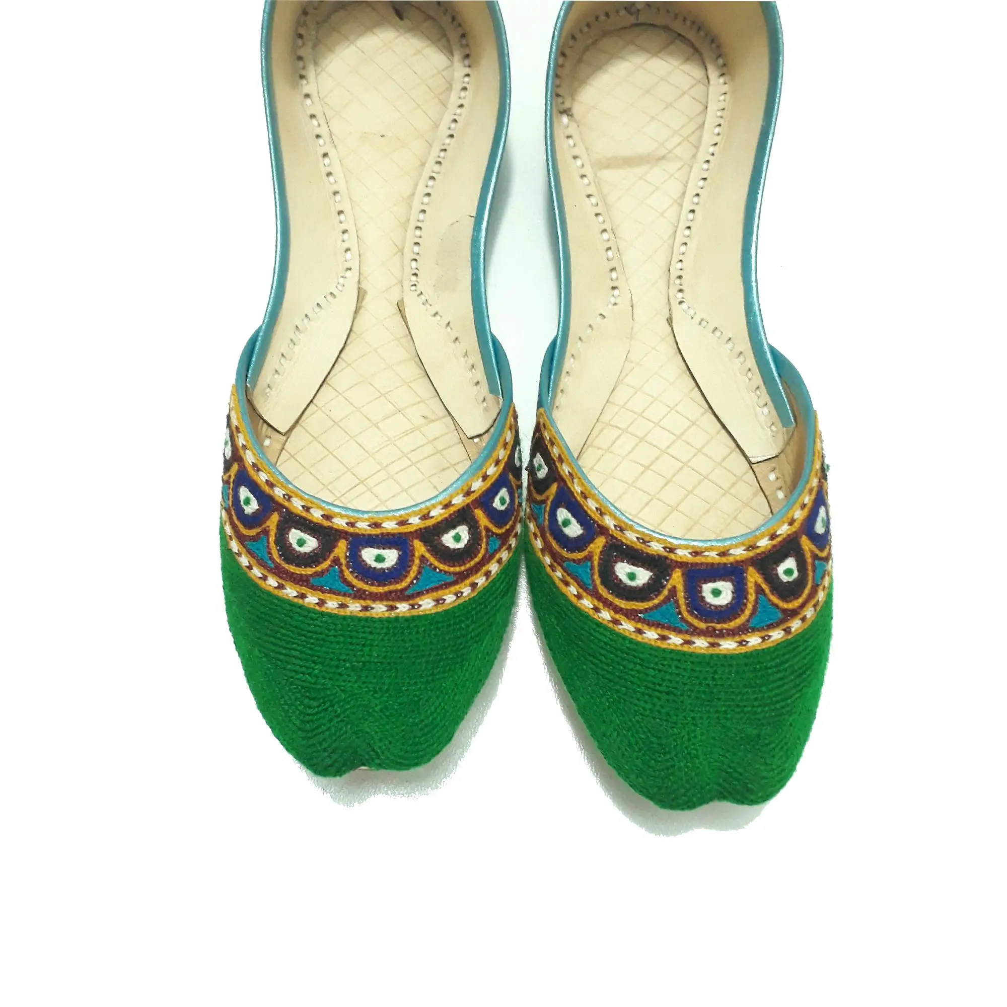 Good Quality New Wedding Fancy Flat Khussa Punjabi Jutti Pakistani Style Ladies Fashion Stones Khussa Shoes