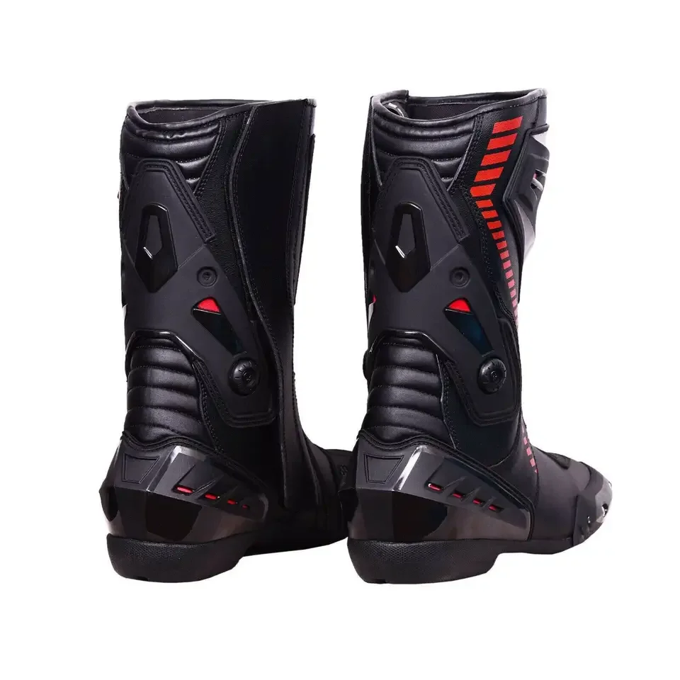 Wholesale Mens Motorcycle Motorbike Long Racing Boots Real Leather Waterproof Sports Shoes Motorbike Boots New Model