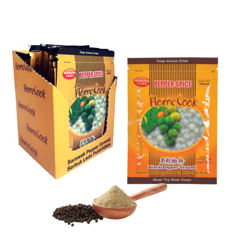 Premium Quality Black Pepper Ground 20g Bulk Black Pepper Powder Europe Export Malaysia Halal Certified Spices Herbs Products