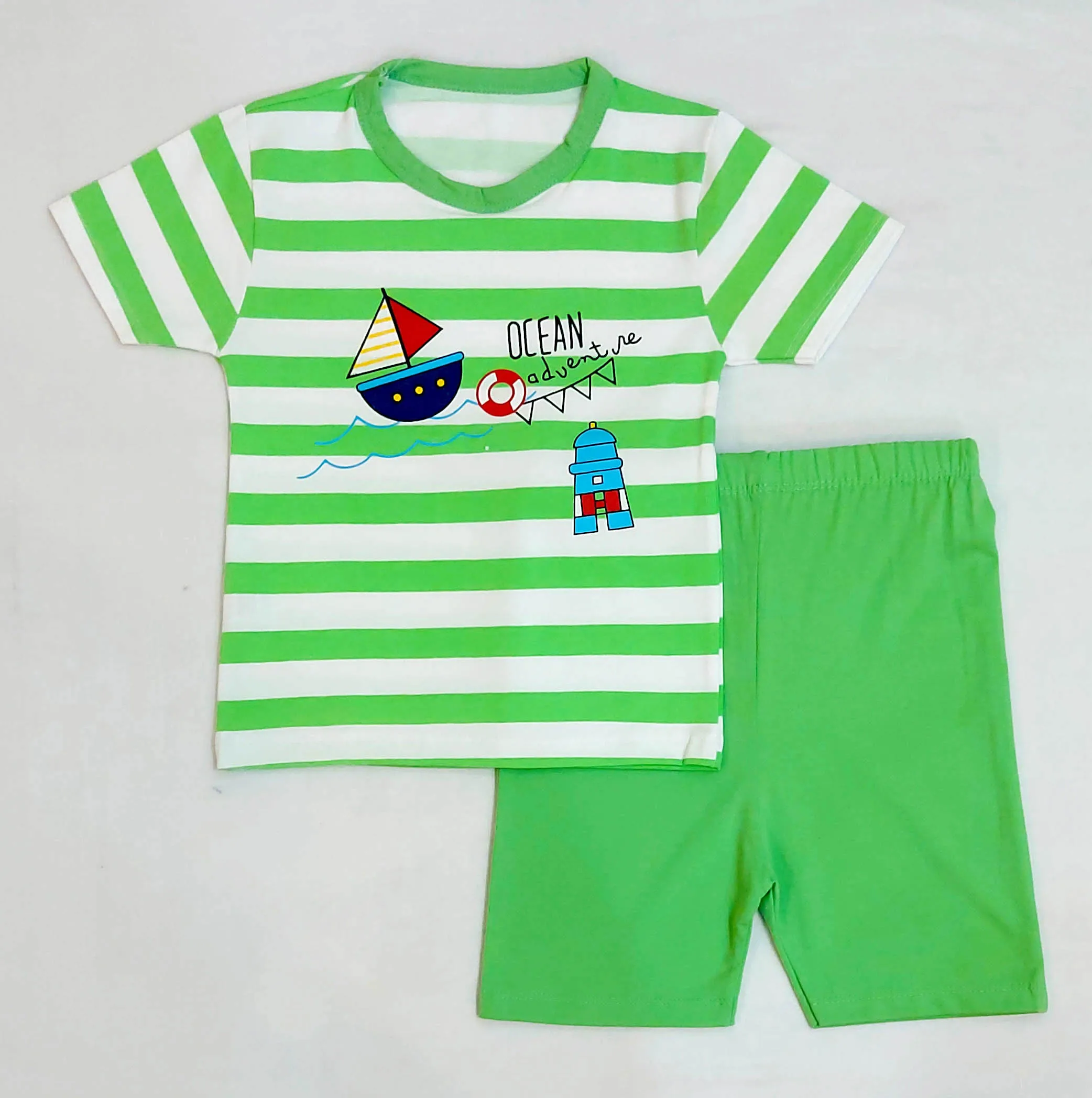 Factory direct Sale kids t shirt and short set with New Print Design For summer wear