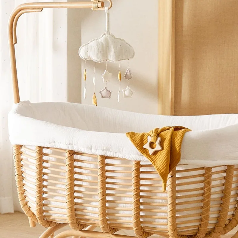 Hot Sale Rattan Cot For Doll Bassinet, Mini Beige Rattan Bed for Dolls Best Price Wholesale Vietnam Supplier