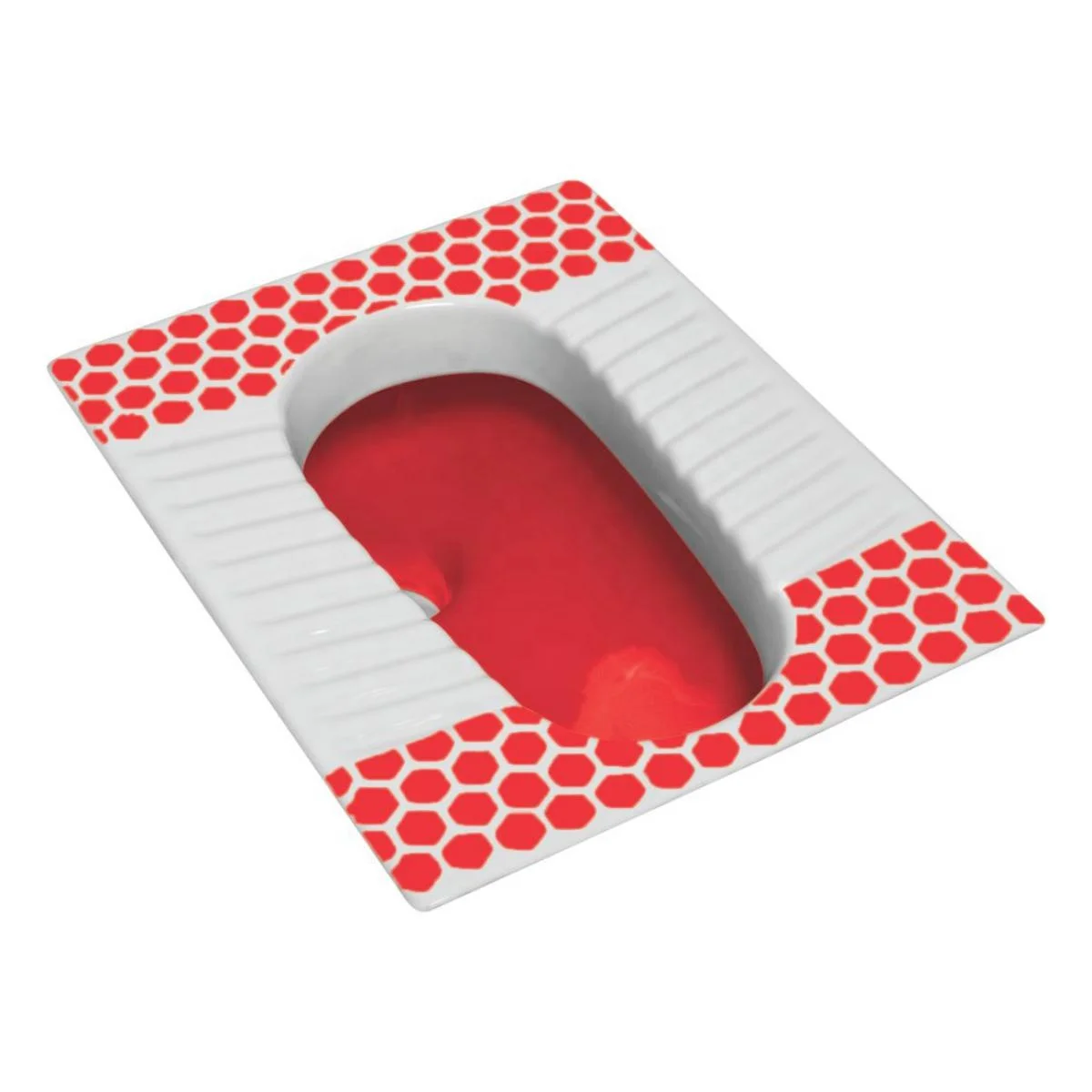 Export Quality Ceramic Orange Double Color Sanitary Ware - Durable Flush Valve Technology, Squatting Indian Toilet WC Pan