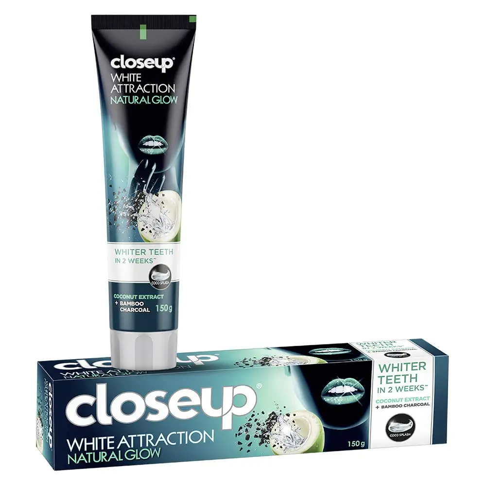 Wholesale CLOSEUP WHITE ATTRACTION GLOW toothpaste 180g with coconut & activated charcoal flavor cool