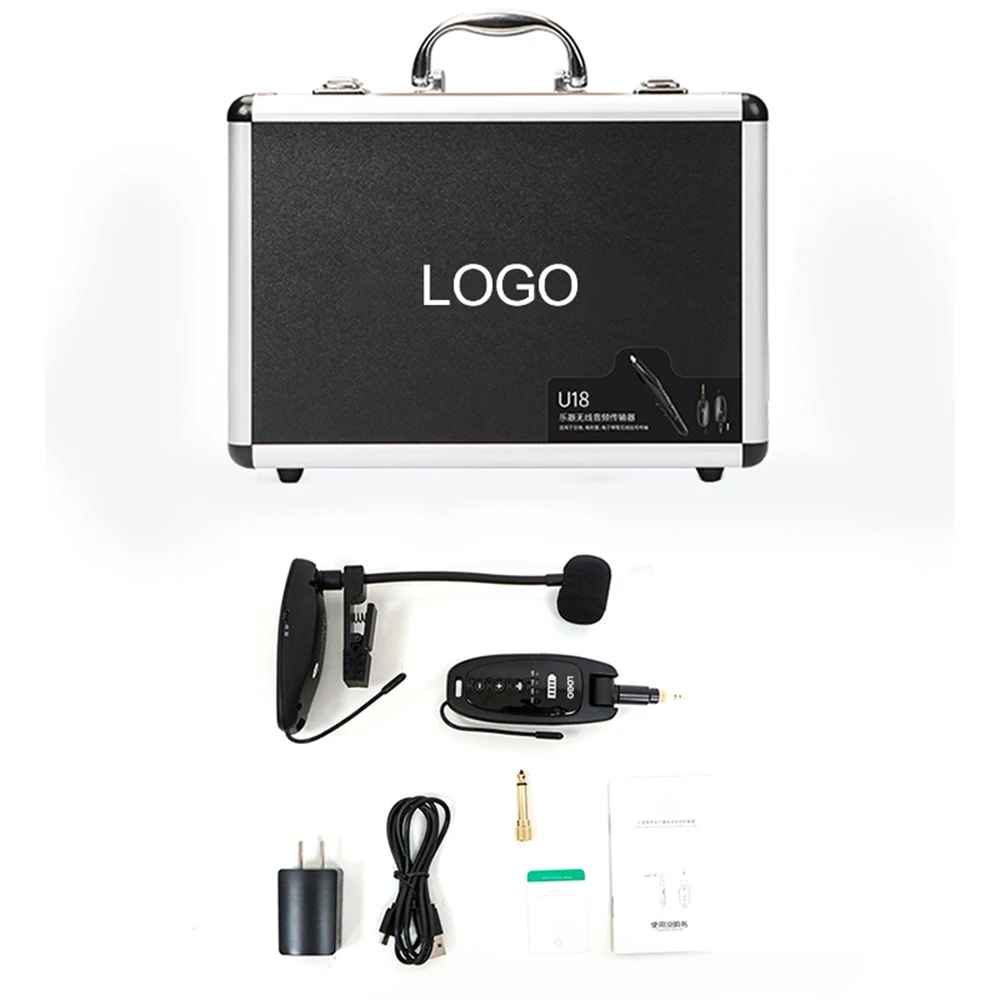 UHF Wireless Instruments Microphone, Saxophone Microphone, Wireless Receiver and Transmitter for Trumpets, Clarinet, Cello