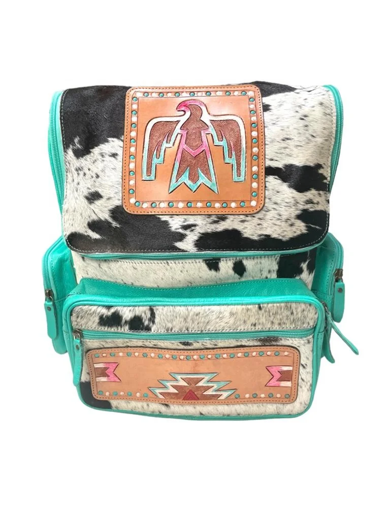 Fashion Genuine Cow Hair On Hide Fur Leather Backpack Latest Style Handmade With Extra Space Women Fashionable Tooled Backpack