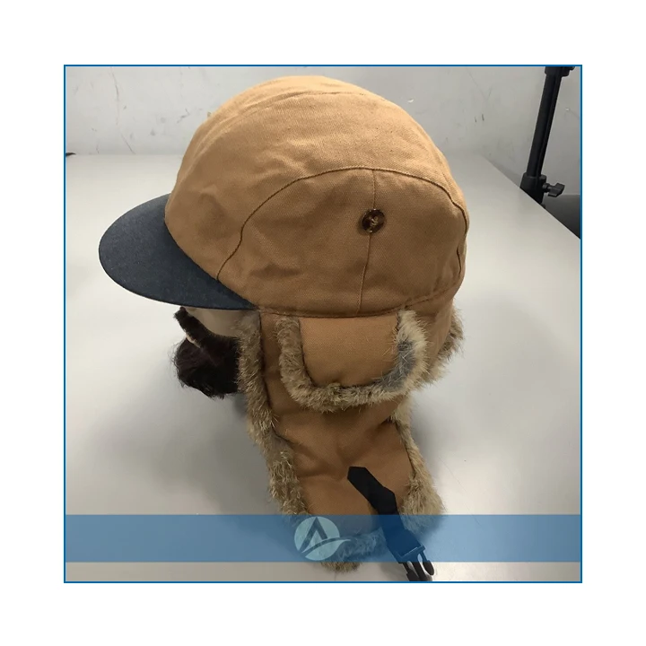 Fully customable wool Russian Aviator cap for men with warm fur lining and adjustable chin strap for winter and skiing