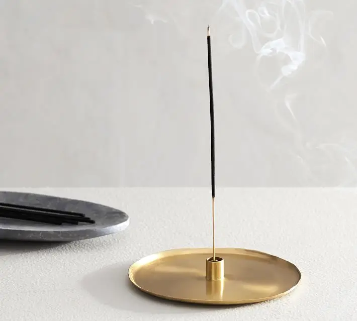 Square shape Brass incense holder Simply brass incense stand gold modern incense burner