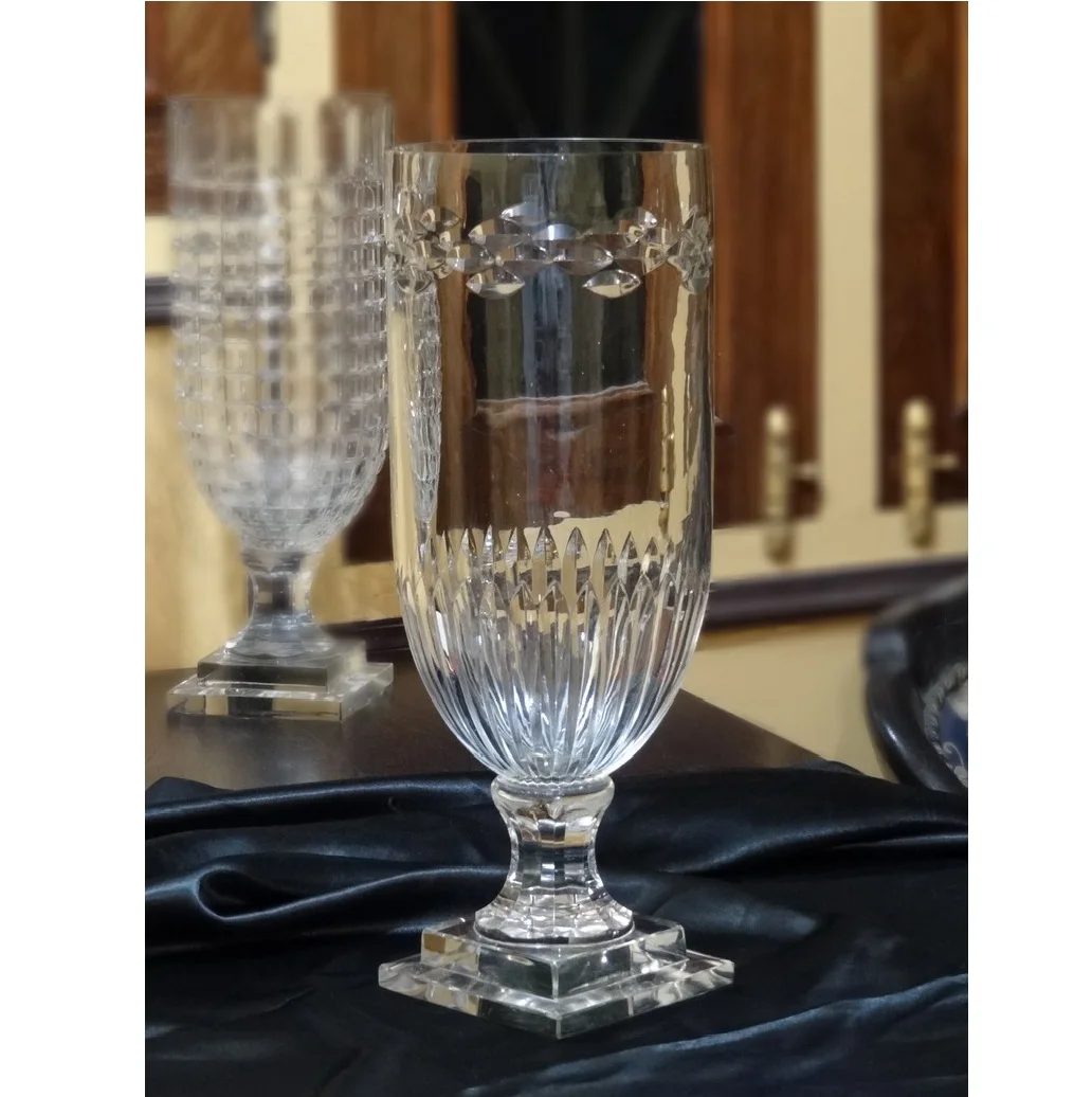 Red Color Crystal Vase Table Centerpiece Wedding Decorative Modern Glass Vase