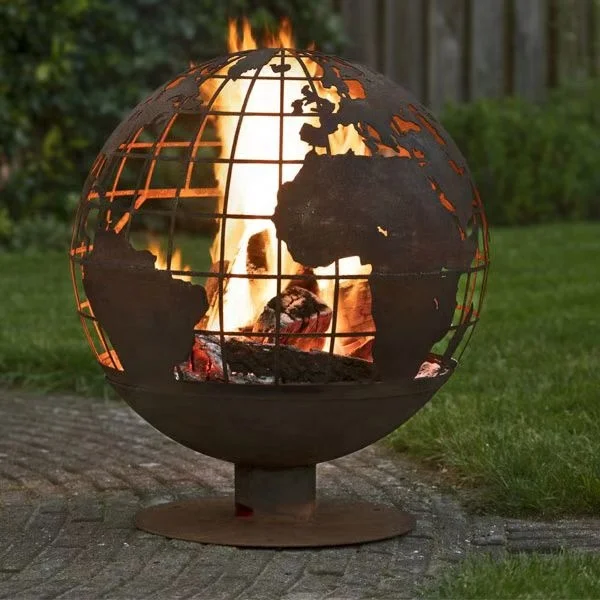 custom corten steel fire ball garden fire ball & fire pit outdoor